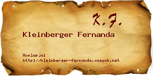 Kleinberger Fernanda névjegykártya